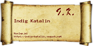 Indig Katalin névjegykártya